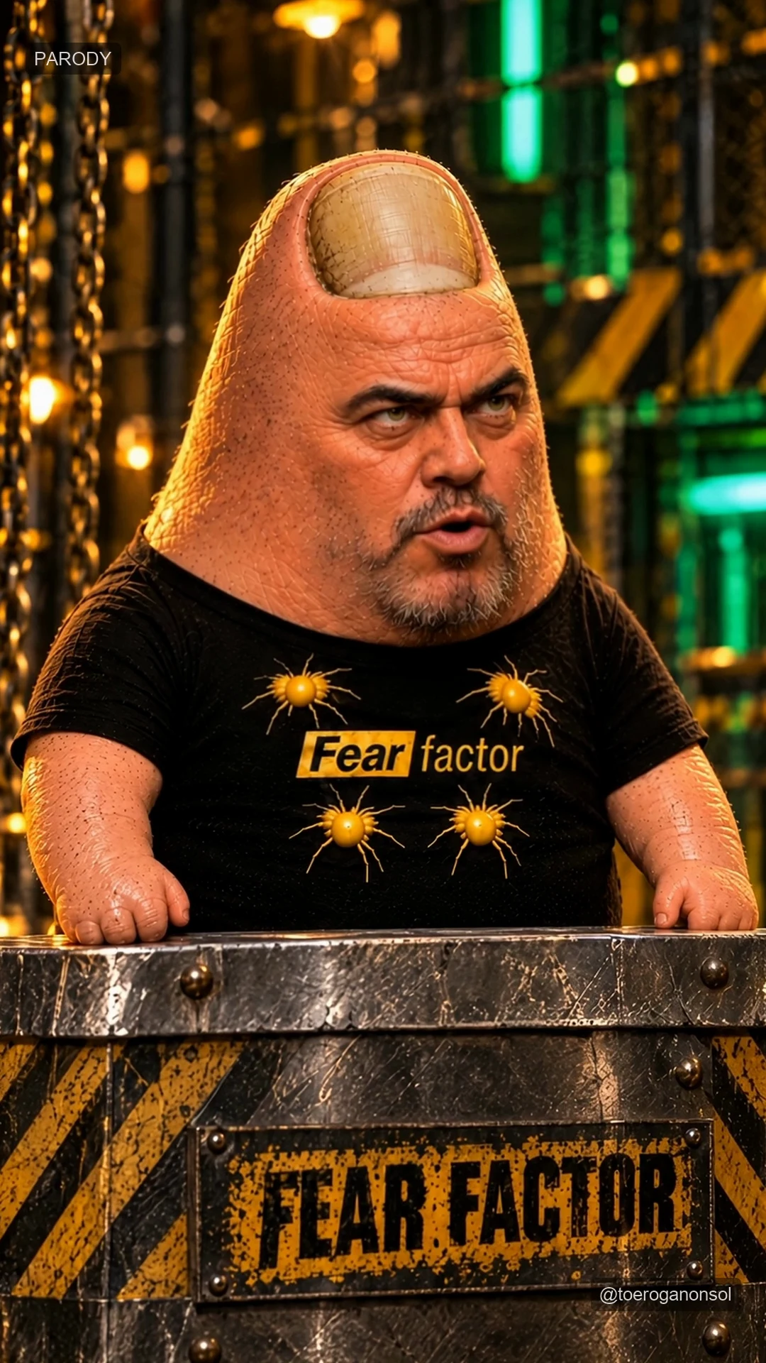 Toe Rogan gives the contestant a deadpan look