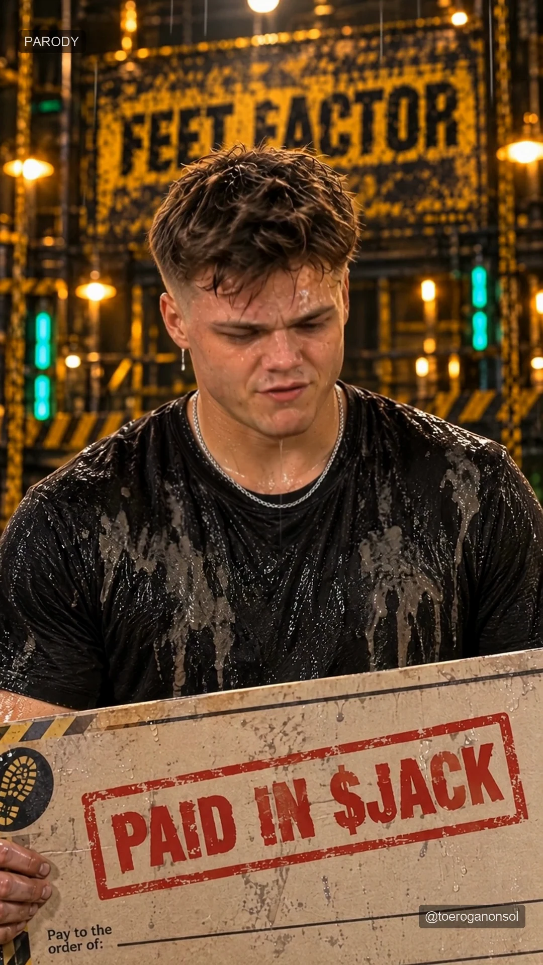 Jack Doherty reacts on the Feet Factor set