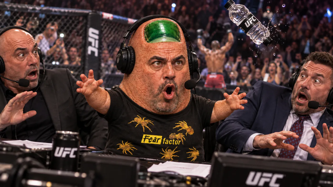 Toe Rogan loses it at the UFC commentary desk